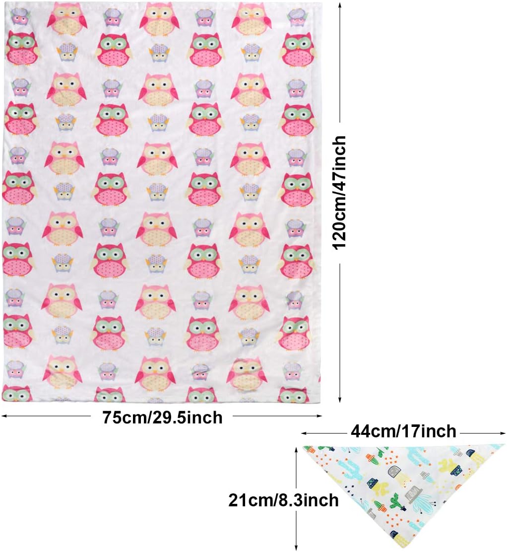 Baby Blanket, Deluxe Newborn Supersoft Breathable Cotton Bobble Blanket (Pink-Owl, 75 * 120CM), 75*120CM - Image 3