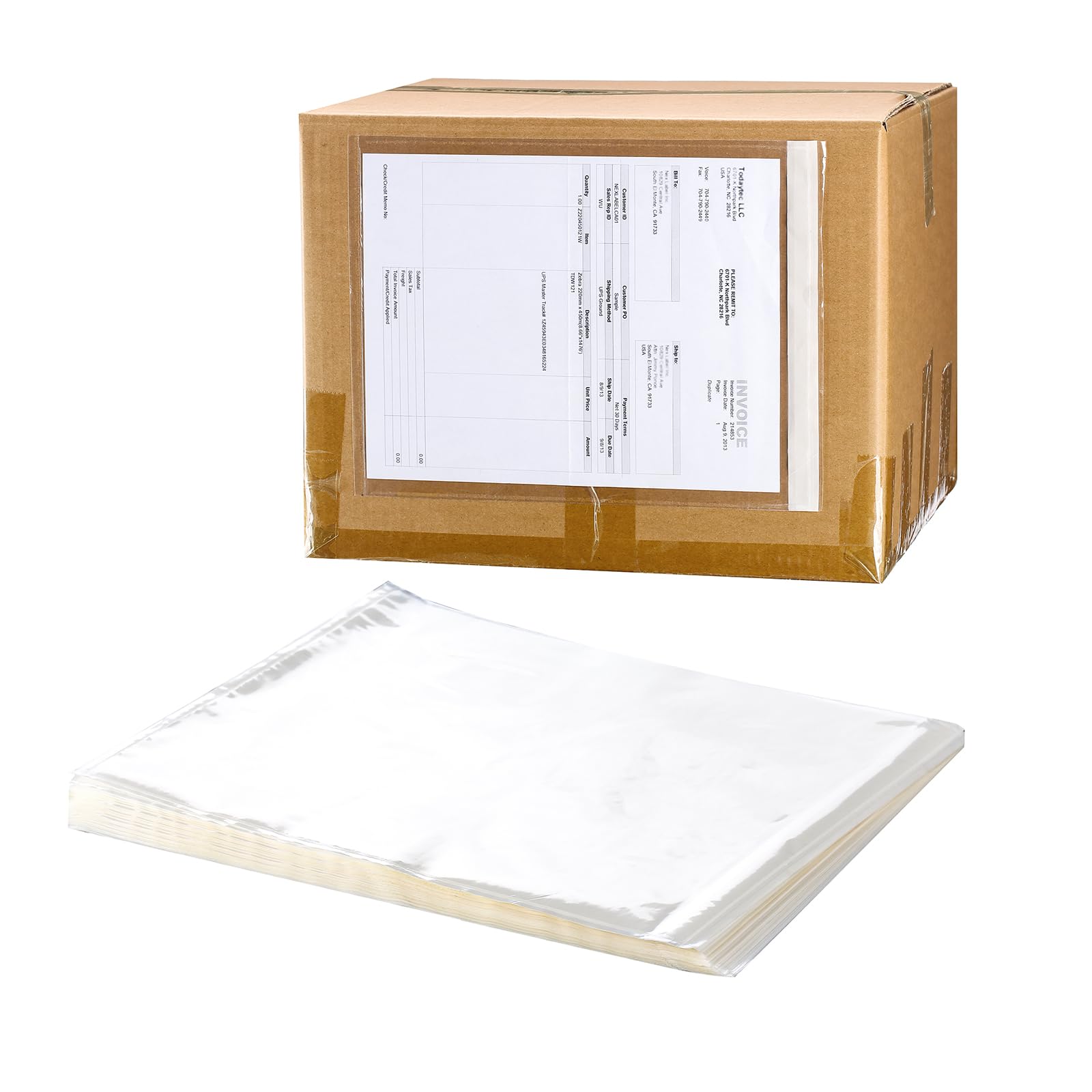 Photo 1 of 2.5 Mil Premium Clear 9.5'' x 12'' Packing List Envelopes, Adhesive Shipping Label/Documents Pouches/Sleeves for Full Page Letter-size (8.5''x11'') Papers (50 Pack)