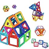 Mini Butterballe 40 Pcs Magnetic Building Blocks Tile Set, STEM Educational Learninig Toys for Kids, Magnet Stacking Blocks Preschool Construction Kits for Toddler