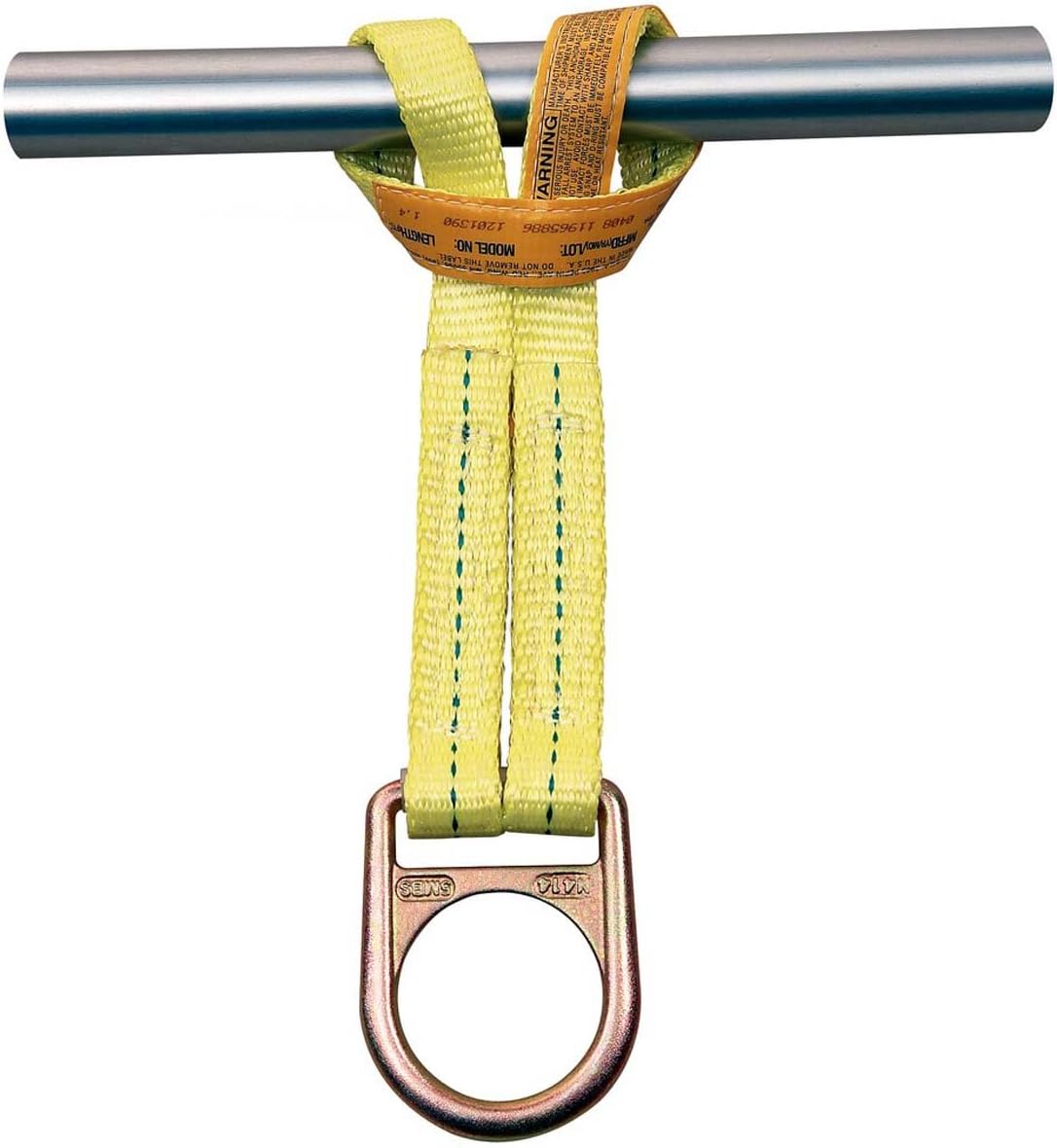 DBI-SALA Yellow Polyester Webbing Scaffold Choker - Single D-Ring - 1 in Width - 2 ft Length - 840779-01066 [PRICE is per EACH]