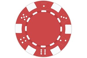 DA VINCI 100 Clay Composite Dice Striped 11.5 gram Poker Chips, Blank Red Chips for Direct UV Print or Hot Stamping (Red)