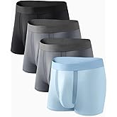 Auxo Mens Underwear Boxer Briefs With Pouch Modal Mesh Breathable Underwear No Riding Up Moisture Wicking 4 Pack