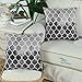 CaliTime Cushion Cover Pack of 2 Cosy Cushion Covers for Couch Bed Sofa Hand Painted Colourful Geometric Grid Chain Print 45 cm x 45 cm Main Grey Carbon