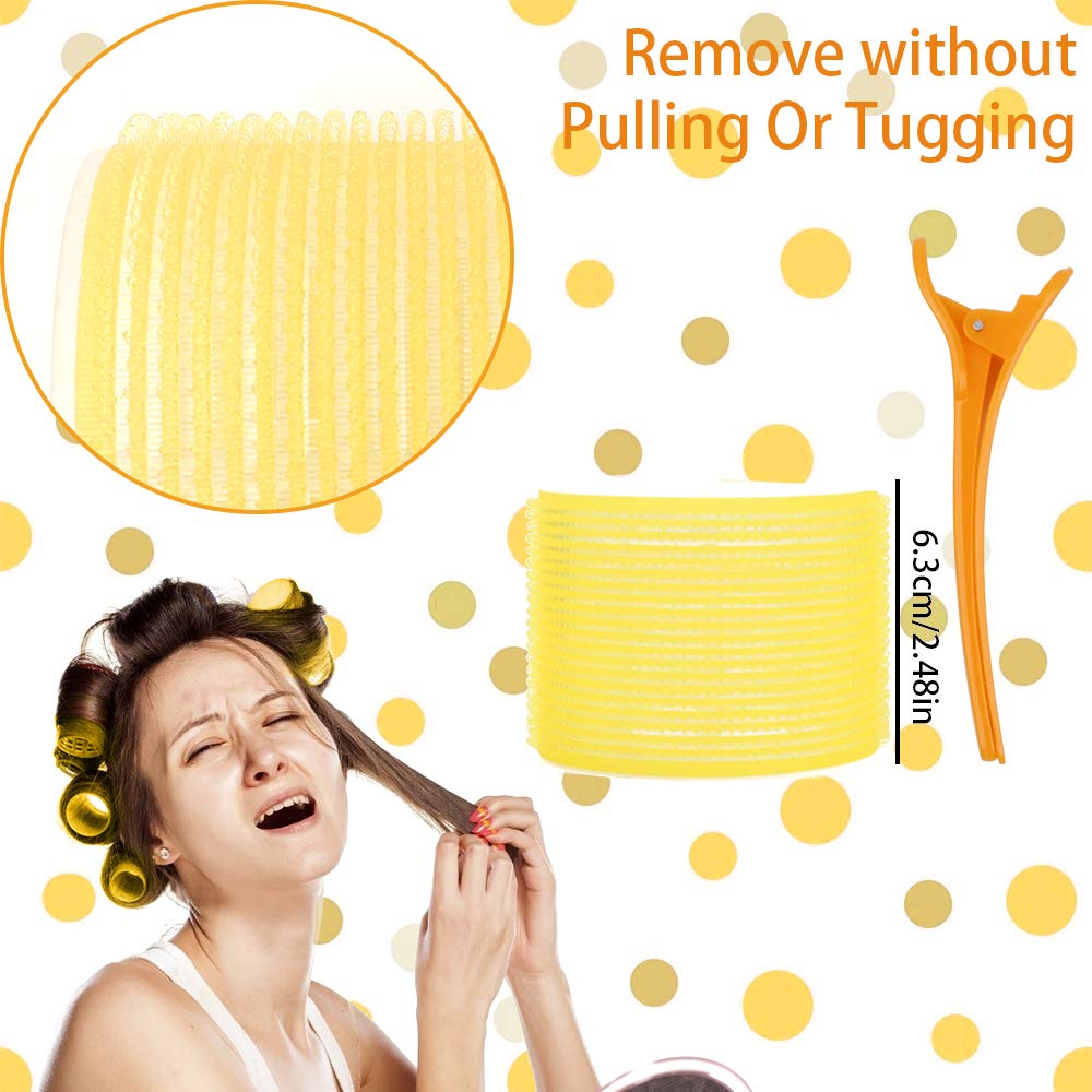 Jumbo Size Hair Roller sets, Self Grip, Salon Dressing Curlers, 3 Inch 18 Packs (6XJUMBO+6XLARGE+6XMEDUIEM)