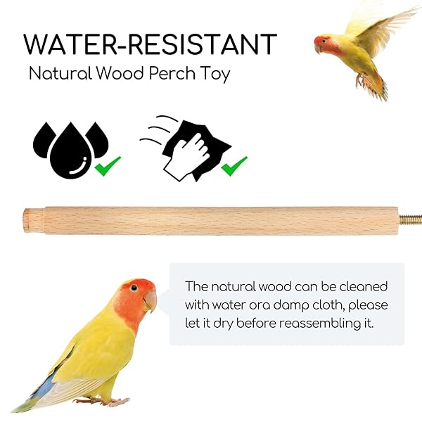 OIIBO BIRD TOY ROTATING PERCH TOY WITH BELL BALLS, PUZZLE PARROT TOYS BIRD CAGE TOYS BOREDOM REDUCING BIRD FORAGING TOYS FOR COCKATIEL, PARAKEETS, PARROTS, BUDGIES, LOVEBIRD, CONURES