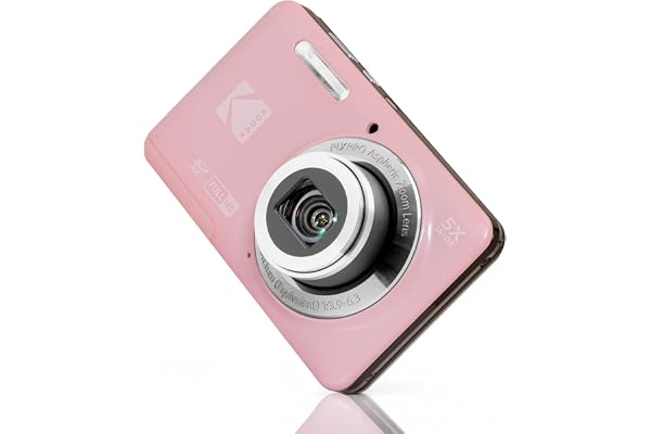 Kodak Pixpro FZ55 16MP 1080p 5X Optical Zoom Digital Camera Pink (Pink) | 16.35MP Sensor, 1080p Full HD Video, 2.7 LCD, Rechargeable Li-Ion Battery