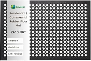 Envelor Anti Fatigue Rubber Floor Mat Non-Slip Restaurant Kitchen Mat for Floors Bar Mat Drainage Door Mat Utility Garage Flo