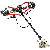 ICONSPORTSS Complete 4WD Rear Drive CV Axle Shaft Assembly Kit with Reverse Gearbox for DIY ATV, Go Kart, Quad Buggy - Includes Steering Spindles, Swing Arms, Drive Shaft Differential, Brake System,