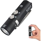 RovyVon Aurora A23 Small Keychain Flashlight 1,000 Lumens Super Bright with Magnetic Pocket Clip, USB-C Rechargeable, IPX8 Waterproof Metal Mini LED Keyring Flashlight, EDC Emergency Tool(Black)