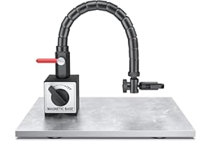 HDLNKAK Indicator Magnetic Base and Flex Arm Combo, 360 Deg Flexible Stem Holder for Digital Dial Indicator Gauge, Premium Disc and Rotor/Ball Joint Gage for Precision Measurements