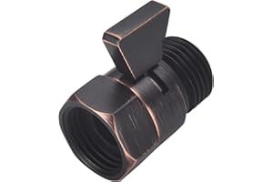 ChuangTim Oil Rubbed Bronze Water Flow Control Valve, Shower Head Flow Control Valve, Angle Simple Brass Shut Off Valve for Handheld Shower, Water Pressure Regulator Replacement for Shower System