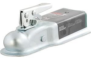 CURT 25138 Straight Tongue Trailer Coupler for 3-Inch Channel, 2-in Hitch Ball, 3,500 lbs