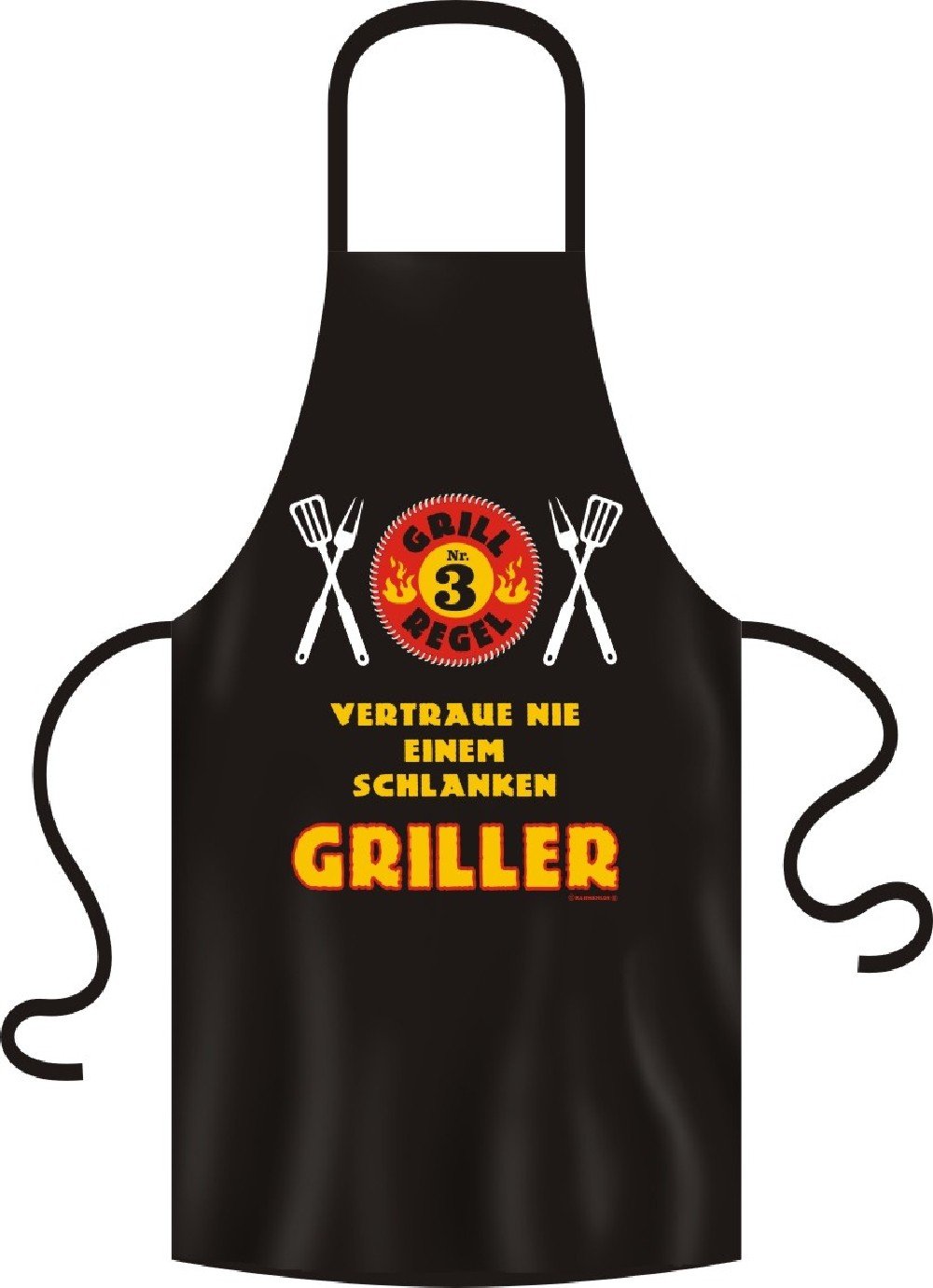 Rahmenlos 100% Cotton Barbecue Apron with German Inscription Grillregel Nr. 3 Vertraue nie einem schlanken Griller