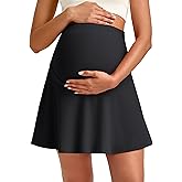 G4Free BareFeel Maternity Tennis Skirt with One Pocket Over The Belly Stretchy Pregnancy Workout Skorts Inner Shorts Golf