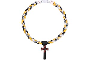 Kehuify Baseball Necklaces for Boys, Baseball Necklace Three-Braid Rope Tornado Cross Necklace Sports Titanium Necklace Baseball Rope Necklace