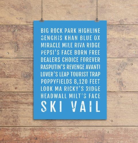 Ski Vail Poster - Colorado Ski And Skiing - Subway Poster, Boyfriend Gift, Husband Gift, Wall Art, Train Scroll, Bus Scroll, Ski Decor