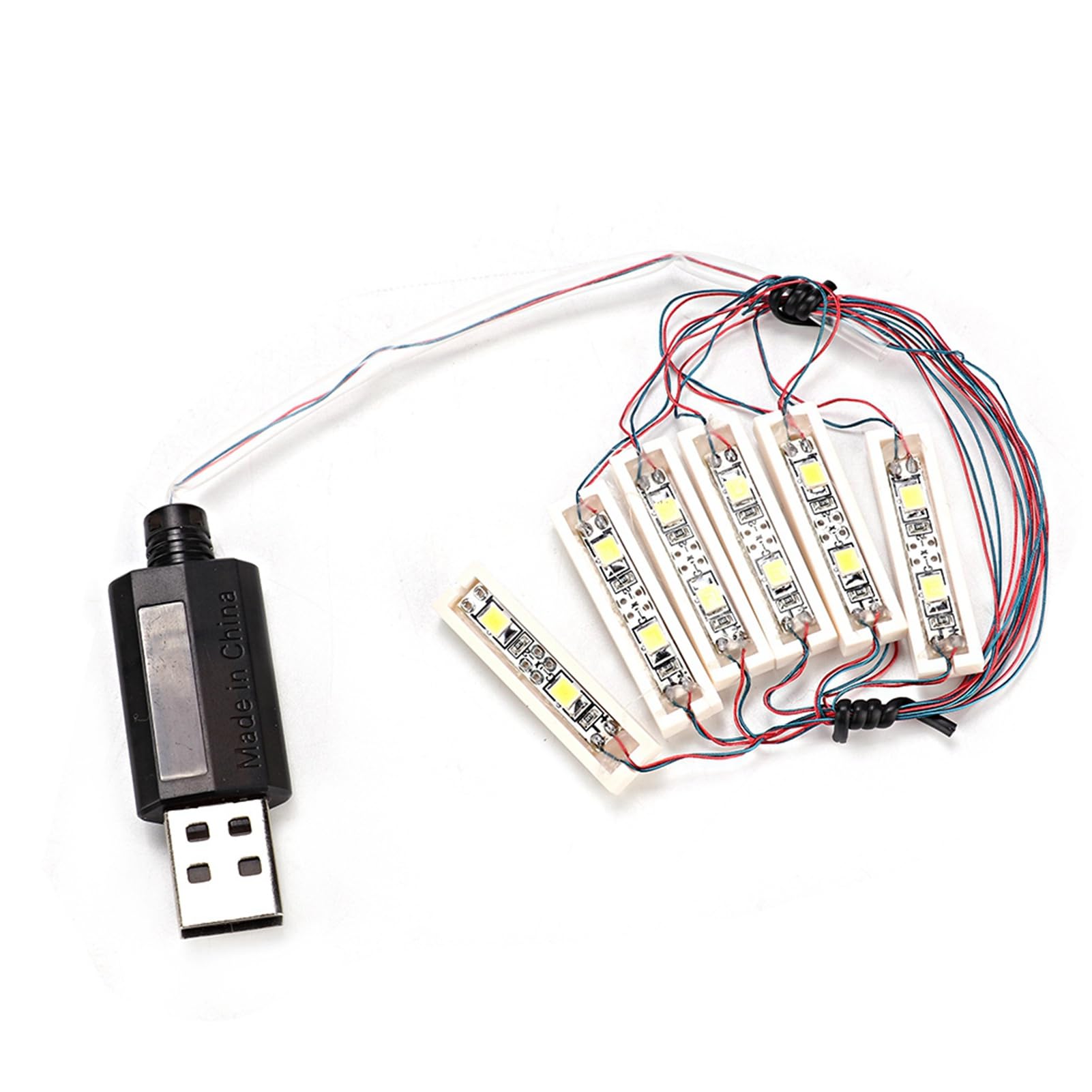Ymiko 1x6 LED Down Lights USB Powered Brick White, Powered by USB, Compatible with Lego Bricks