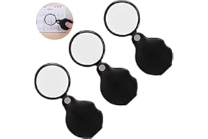 3PCS Magnifying Glass, 20x Folding HD Pocket Magnifier Glass, Rotating Mini Portable for Reading & Close Work, Pocket Magnifi
