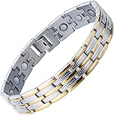 COOLSTEELANDBEYOND Stainless Steel Man Bracelet Energy Link Gold Silver and Free Link Removal Tool