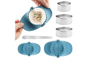 LOQJSS Dumpling Maker, Empanadas Maker Press, Dumpling Maker Set with Dough Cutter, Dumpling Mold Set for Pierogi, Pastelitos, Calzone, Turnovers, Chinese Dumpling (L/3.66"+S/2.95")