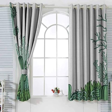 Cortinas opacas para dormitorio, cactus Arizona desierto temático