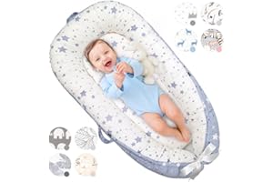 JOCUTE Baby lounger, protable baby lounger cover, baby snuggle lounger me, baby gift, adjustable baby lounger, classical star baby lounger