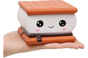 Anboor Squishies Smore Slow Rising Squishy Toy for Kids Soft Cookies Sandwich Scented Stress Relief Realistic Food Cute Squeeze Squish Toy