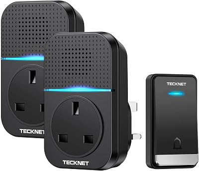 TECKNET Self-Powered Doorbell Waterproof Wireless 1300 ft 60 Chimes