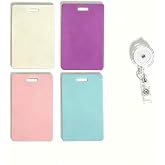 Reusable Erasable Badge Notepad Set of 4, Dry Erase Mini Whiteboard Note Card for Medical Staff Nurses Doctors, Vertical Clipboard with Badge Slot for Lanyard Reel, Office Essential (Vertical, 4pcs)