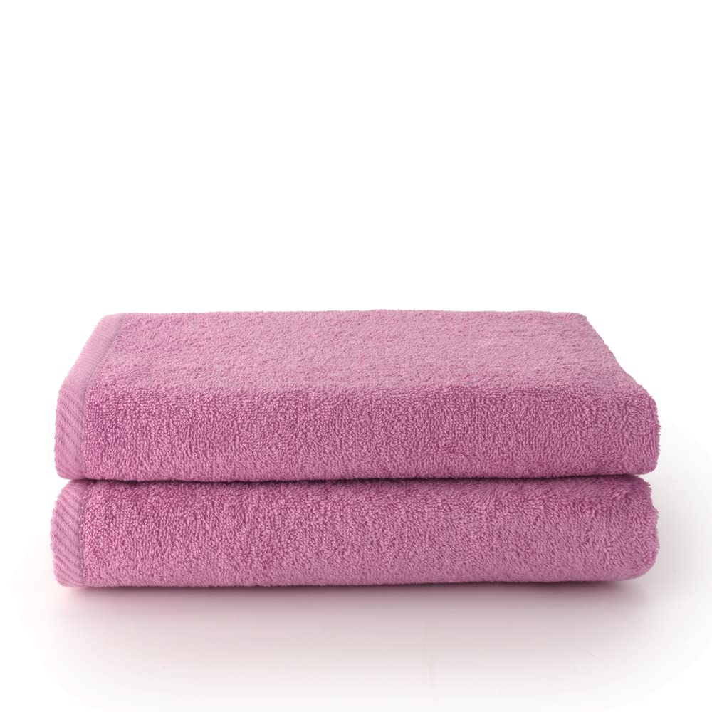 Top Towels - Plus - Large bath towels - Bath towels - 2 shower towels - 70x140 cm - 100% cotton - Mauve