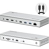 Thunderbolt 4 Dock, WAVLINK Thunderbolt 4 Docking Station with Single 8K@60Hz, Triple 4K@60Hz MonitorsThunderbolt 4 Ports, 16