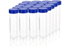 ESHATO 50 Pack Conical Centrifuge Tubes, 50mL Plastic Test Tubes with Screw Caps, Polypropylene Container with Graduated and 