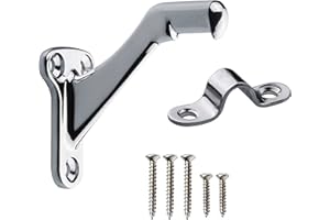 MIDOFAR Triumph Hardware,3 Pack,3" Heavy Duty Handrail Bracket Polished Chrome,Stair Railing Bracket