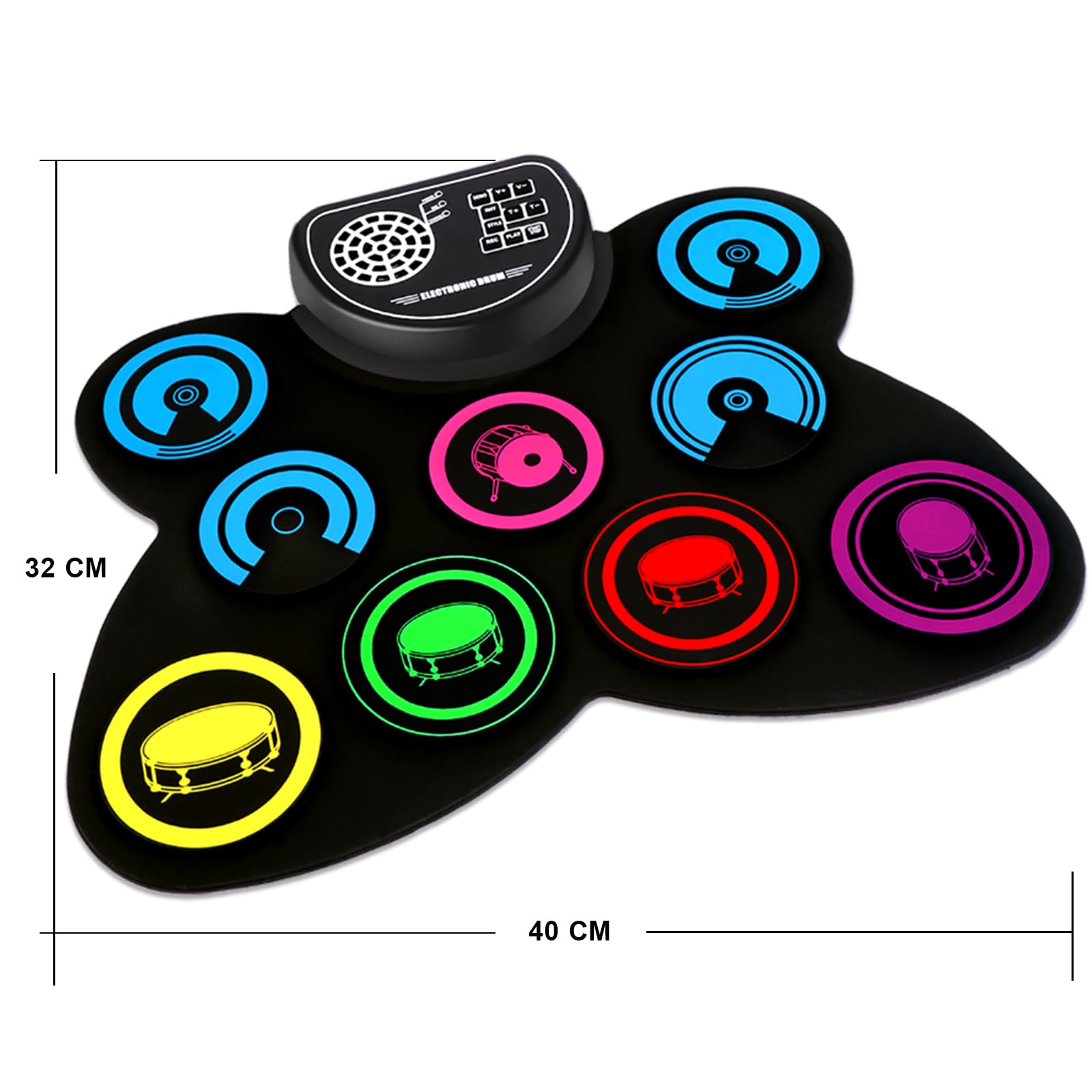 9-Pads Electronic Drum Set with Headphone Jack Speaker Drumsticks & Pedals, Holiday Gifts for Kids