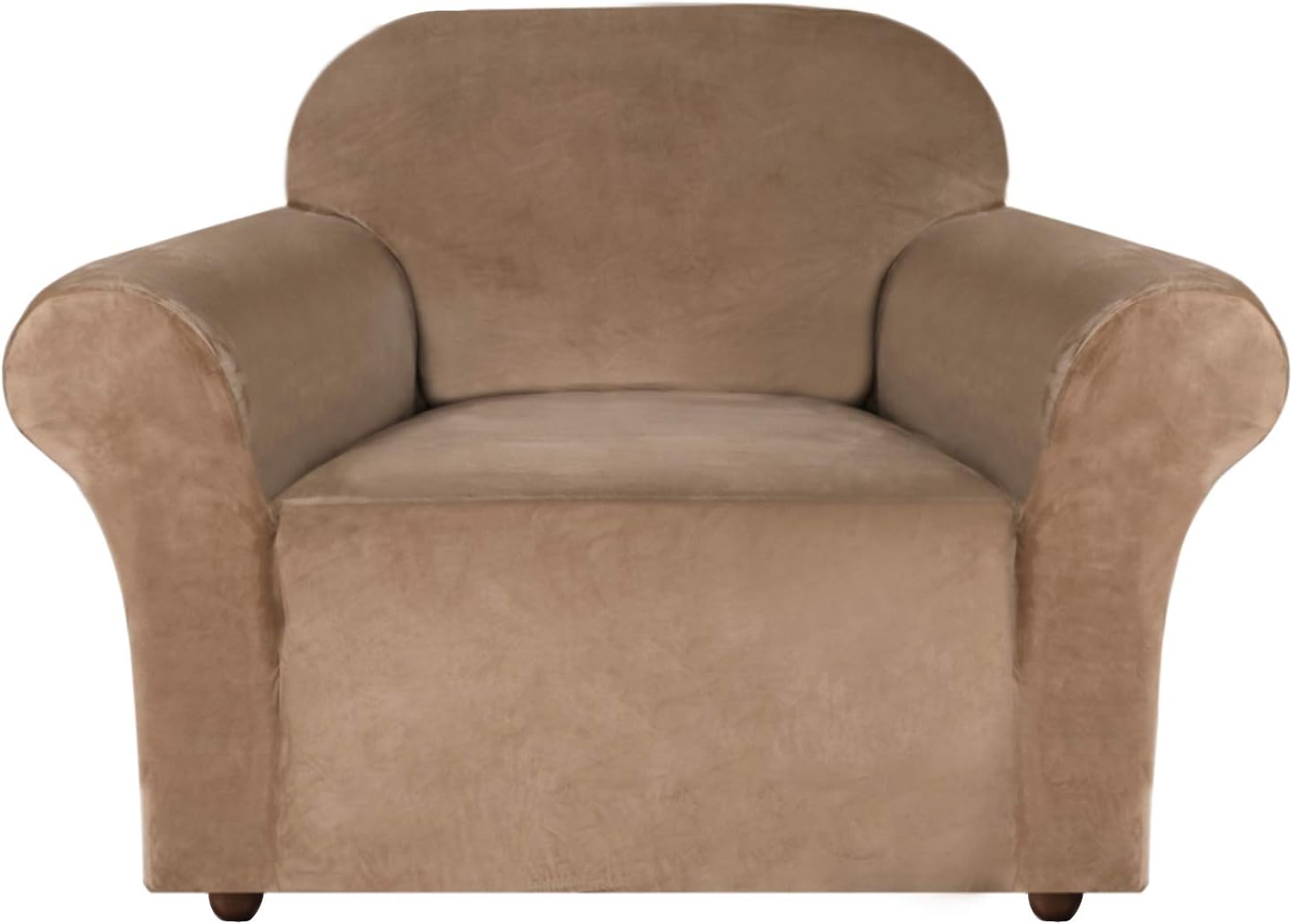 - Turquoize Stretch Velvet Chair Cover Sofa Chair Covers for Living Room Armchair Cover Chair Slip Covers with Arms Chair Slipcovers with Elastic Bottom Crafted from Soft Velvet Fabric (Chair, Camel)
