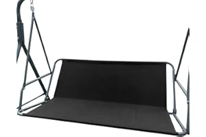 NXIEBFEK Porch Patio Swing Seat Cover Replacement, 600D Thicken Oxford Waterproof Replacement Fabric for Outdoor Garden Swing 2/3 Seater Chair 54.3x19.7x19.7inch(Black-M)