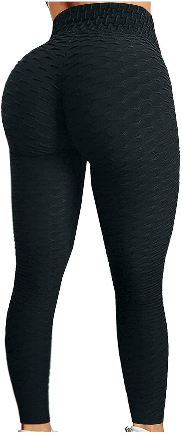 KJFUN Women's Bubble Yoga Pants, Ladies Hip Lifting Exercise Fitness