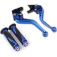 Krace Motorcycle Clutch Brake Levers Set Fit For Yamaha YFM 700R Raptor 700 2008 2009 2010 2011 2012 2013 2014 2015 2016 2017 2018 Adjustable w. 7/8" 22mm Rubber Handlebar Hand Grips