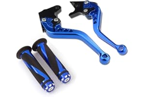 Krace Motorcycle Clutch Brake Levers Set Fit For Yamaha YFM 700R Raptor 700 2008 2009 2010 2011 2012 2013 2014 2015 2016 2017 2018 Adjustable w. 7/8" 22mm Rubber Handlebar Hand Grips