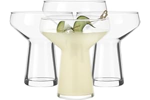 Libbey Stemless Margarita Glasses Set of 4, Classic, Lightweight Mixed Cocktail Glasses Set, Large Margarita Glasses Set for 