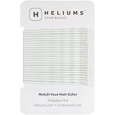 Heliums Large Bobby Pins - Platinum White - 2.5 Inch Extra Long Wavy Hair Pins - 24 Pack
