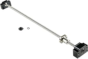 CHUANGNENG Ball Screw CNC Parts SFU1605 RM1605-1500mm Set, with Metal Deflector Ball Screw nut + BK12/BF12 End Supports with end Machining,Length Appro 59inch