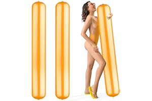 ShinyRelief 2 Pcs Pool Inflatable Sticks 59 Inch Jumbo Inflatable Pool Noodles PVC Swimming Noodles Adults Float Water Noodles Outdoor Water Games Toy for Beach Swimming Pool Lake