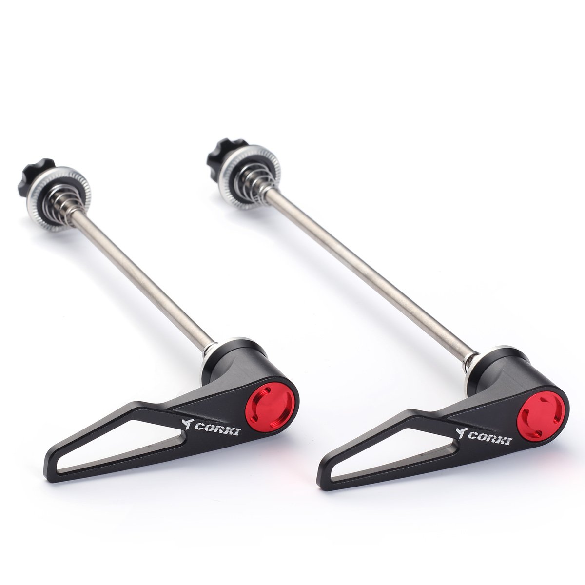 Corki Cycles Titanium Quick Release Skewer Set - Upgraded Ratchet/Wrench Designs for MTB Bikes