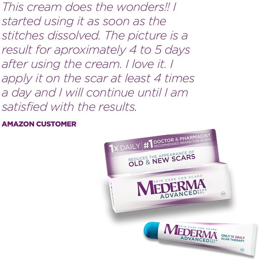 Mederma Advanced Scar Gel - 1x Daily: Use less, save more - Reduces the Appearance of Old & New Scars - #1 Doctor & Pharmacist Recommended Brand for Scars - 0.7 ounce, 0.7 Ounce : Scar Reducing Treatments : Beauty