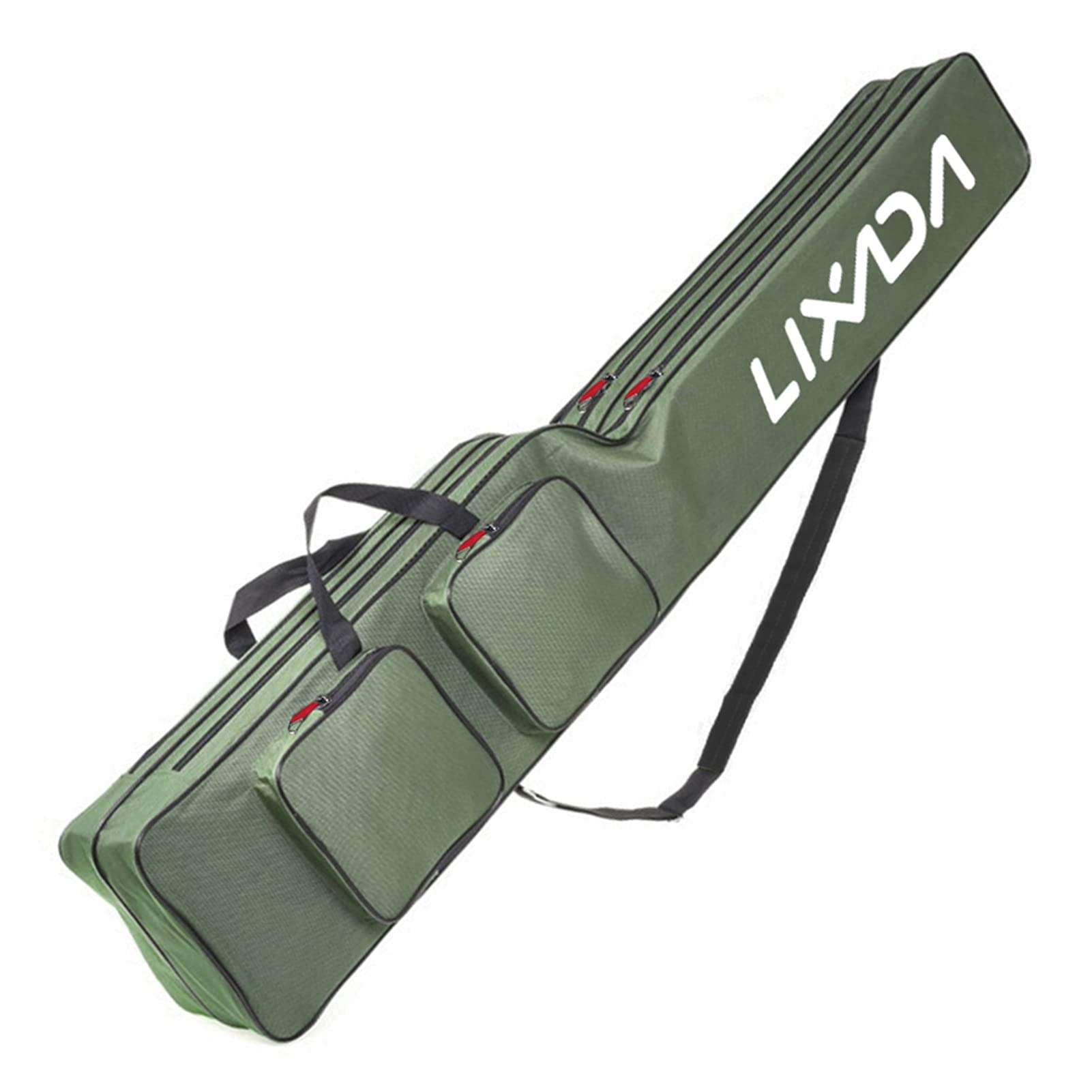 Lixada Multi-purpose Foldable Fishing Rod Bags Double Layer Portable Fishing Tackle Storage Bag Large Capacity Fishing Pole Bag 130cm