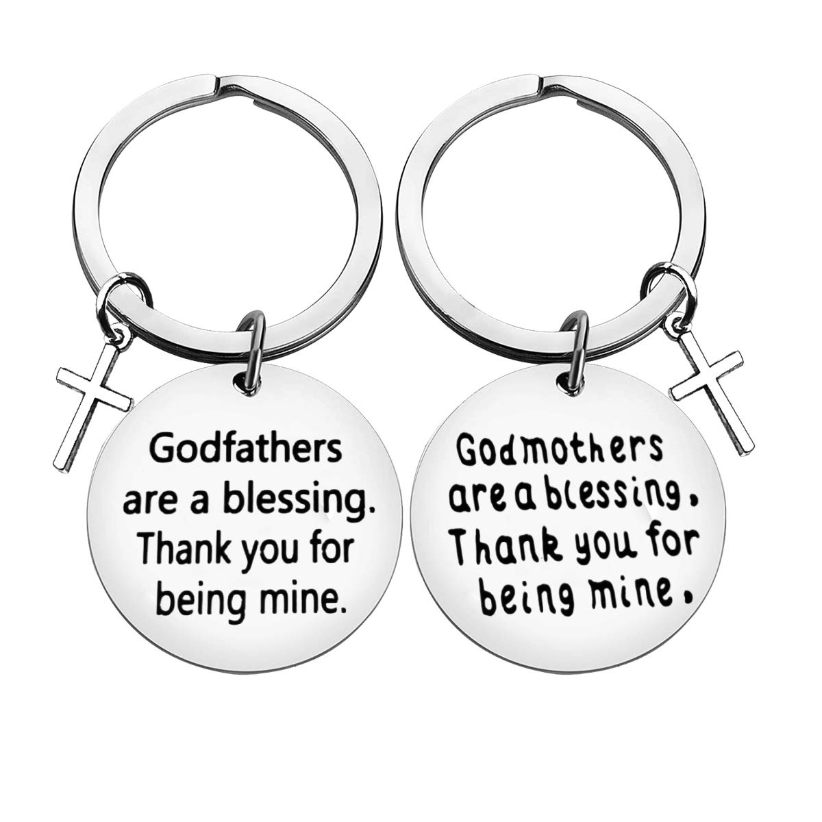 Godparent Gifts from Godchild Godmother Godfather Keyring Keychain Christening Gift for Godmother Godfather Baptism Gifts Thank You Present Appreciation Gift Christmas Birthday Presents for Men Women