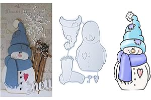 FANBODTA 6Pcs Snowman Die Cuts for Card Making, Metal Cutting Dies Scrapbooking Die-cuts, Cute Little Christmas Snowman Easily Assemble, Cut Stencils for DIY Scrapbook Photo Album Decorativ (Style 1)