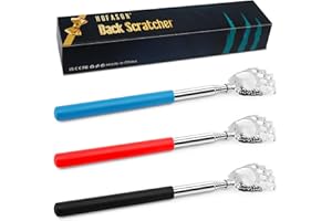 HOFASON Pack of 3 Bear Claw Telescoping Back Scratchers (Red, Black and Blue)