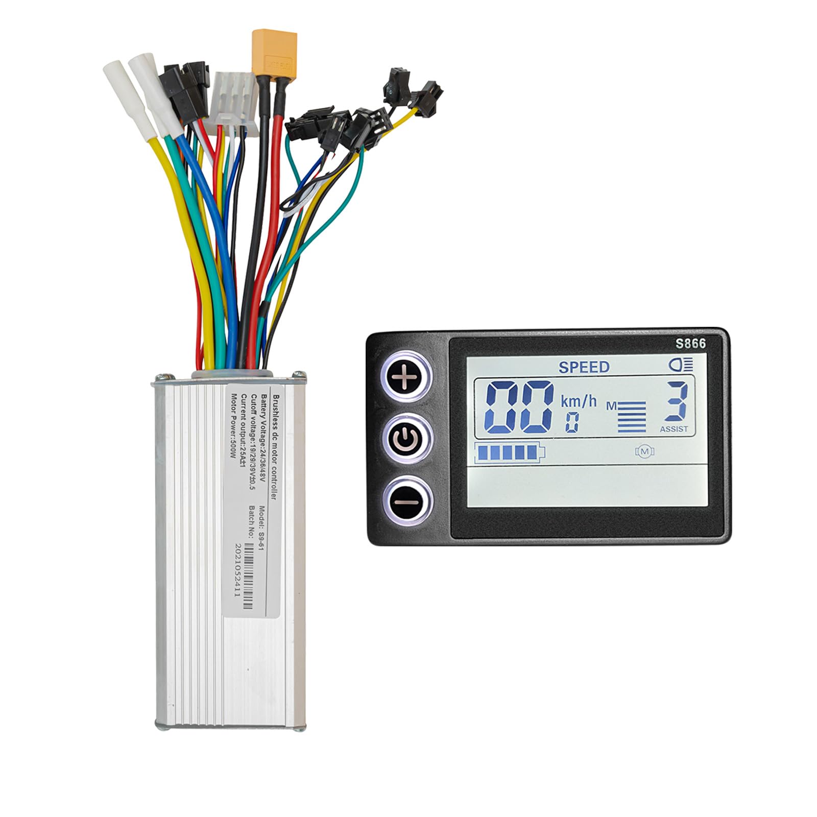 Photo 1 of 24V 36V 48V Ebike Controller Kit 500W 25A Brushless Motor Controller and Ebike Display Scooter Controller with LCD Screen Electric Bike Controller Electric Bicycle Speed Controller for Brushless Motor